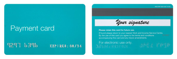 What a payment card looks like
