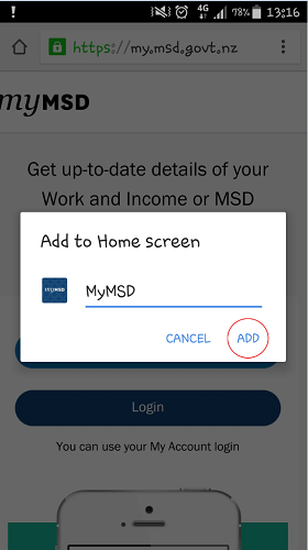 MyMSD bookmarking screenshot