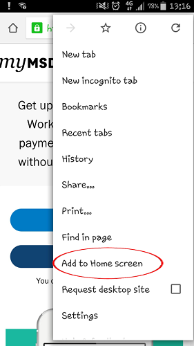 MyMSD bookmarking screenshot