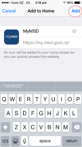 MyMSD bookmarking screenshot