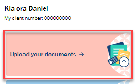 Screenshot of the Upload documents button in MyMSD