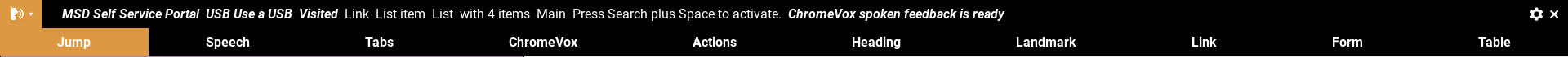 Screenshot of the ChromeVox toolbar.