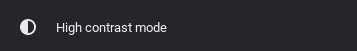 Screenshot of the 'High contrast mode' button.