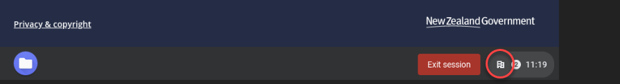 Screenshot of the kiosk footer with the 'More tools' button circled.