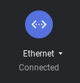 Screenshot of the 'Ethernet connected' button.