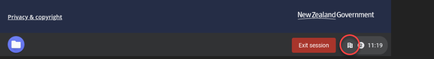Screenshot of the kiosk footer with the 'More tools' button circled.