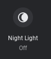 Screenshot of the 'Night light' button.