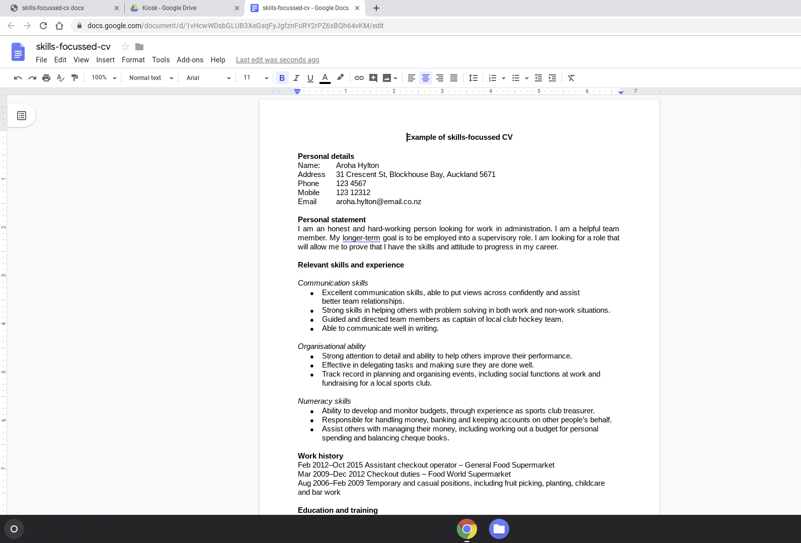 Screenshot of the document open in a new browser tab.
